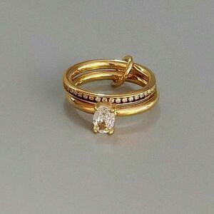 Gold Ring with Clear Gemstone N1186